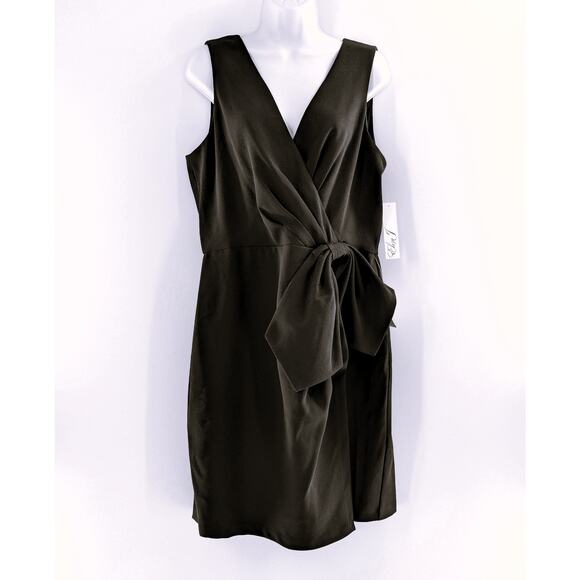 Eliza J Black Sleeveless Faux Wrap Dress - Picture 2 of 12